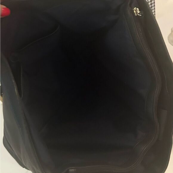 Cole Haan Luxe Black Pebbled Leather Tote Timeless Everyday Shoulder Bag - Picture 10 of 11